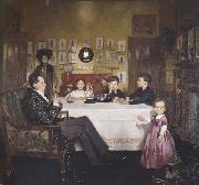 Sir William Orpen A Bloomsbury Family oil